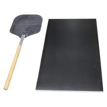 CPBM 14.9"x11.8"x5/8" Pizza Stone Kit with 12.3"x13.6" Teflon Paddle Made In Taiwan