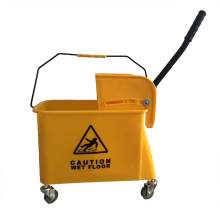 Mop Bucket And Side Press Wringer 21 qt. Yellow Commercial Janitorial Cleaning