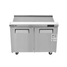 48 in. Double Door Stainless Steel Refrigerated Salad Sandwich Prep Table Commercial Refrigerator Restaurant Refrigerator Undercounter