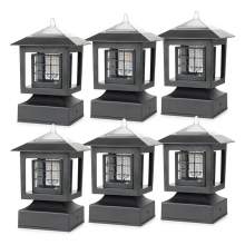 Outdoor Solar Light 6 Pack with 4-Inch Fitter Base for Outdoor Garden