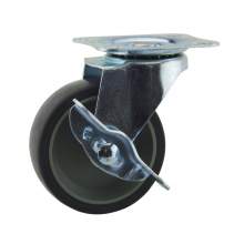 3" Swivel Plate Caster 120lb Capacity TPR With Side Brake