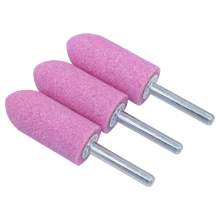 7/8" (D) x 2" (T), A11, Tree End, Vitrified Aluminum Oxide Mounted Points, Abrasive,  3 Pcs, Made In Taiwan