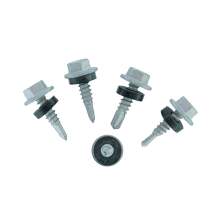 #10 x 3/4" Self Drilling Screw With HEX Big Washer Head Ruspert Coated 600 pcs/pkg Made In Taiwan| DG