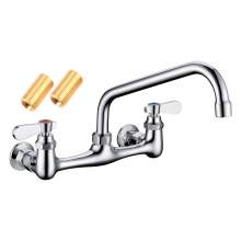 Wall Mount Low Lead  Sink Faucet With 8" Centers And 10" Swing Spout