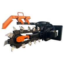 Skid Steer Side Shift Trencher Attachment Rock & Frost Chain Digging Ditch Skid Steer. 47" Depth