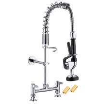 Deck Mount Pre-Rinse Faucet 8" adjustable inlets for foodservice