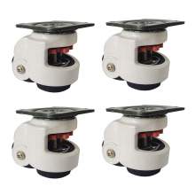 4pcs 80F Wheel - Retractable Leveling Casters 2-2/5" Plate1100lbs Nylon Low Noise