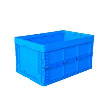 61 Liter Collapsible Crate without Lid 23.62"L x 15.75"W x 12.6"H Blue