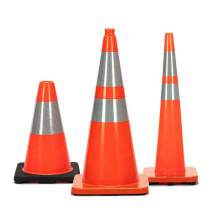 18''/28''/36'' Customized Logo PVC Material High Reflective Orange Traffic Cones for Road