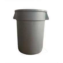 Commercial Trash Can,32 Gallon Gray Round