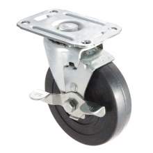 5" Light-Duty Swivel With Brake Plate Caster 125 Lb Load Rating