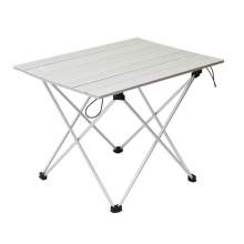 Ultralight Aluminum Folding Outdoor Camping Table 3 Size Middle Silver