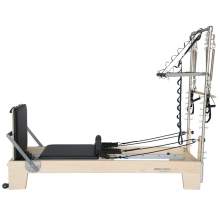 Commercial Pilates Wood Reformer With Tower Gray