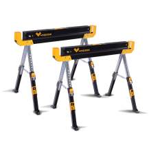 2-Pack 32 in. H Adjustable Folding Steel Saw Horse 1300 lbs. Capacity