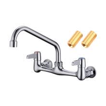Wall Mount Sink Faucet With 8" Adjustable Centers 12" Swing Spout
