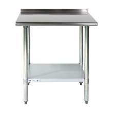 24" x 30"  Stainless Steel Commercial Kitchen Work Table Back splash