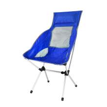 Lightweight High Back Portable Compact Folding Camping Chair Blue