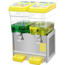Double  5 Gal Tanks Commercial Cooling Beverage Dispenser Yellow Color