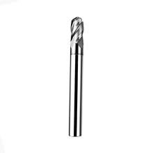 1/4" Diam. 4 Flute, Solid Carbide Ball Nose End Mill,  R2,  Made In Taiwan