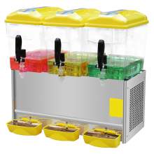 3x5Gal Tanks Commercial Cooling Juice Dispenser for Orange Juice Apple Juice and other Beverage Yellow Color