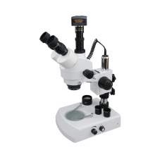 Trinocular Microscope 7X-45X Pillar Stand 10MP Camera