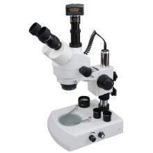 Trinocular Microscope 7X-45X Pillar Stand 5MP Camera