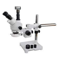 Trinocular Microscope 3.5X-45X Single-Arm Boom Stand 3MP Camera