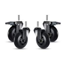 3" 3/8"x1" Threaded Stem Mount Industrial Rollerblade Caster Wheels