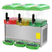 3x5Gal Tanks Commercial Cooling Juice Dispenser for Orange Juice, Apple Juice and other Beverage Green Color