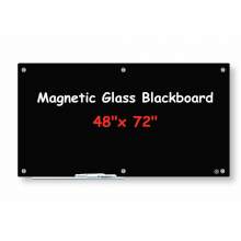 Magnetic Glass Dry Erase Board - 48"x72" - Black