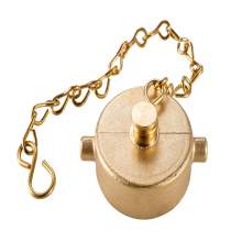 Brass 1 1/2" Female NH/NST Cap W/Chain (Pin Lug) Fire Hydrant Adapter