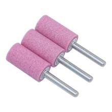 3/4" (D) x 1-1/2" (T), W207, Cylinder End, Vitrified Aluminum Oxide Mounted Points, Abrasive, 3 Pcs, Made In Taiwan