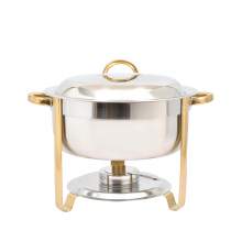Deluxe 6 Qt. Oval Gold Accent Round Chafers, Chafing Dish