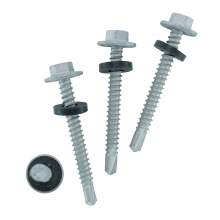 #12 x 2" Self Drilling Screw With HEX Big Washer Head Ruspert Coated 200 Pcs/Pkg Made In Taiwan | DG