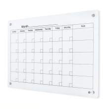 Glass Calendar Whiteboard - 24" x 36" - Magnetic - White