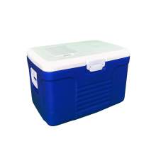 58Qt Portable Blue Ice Chest Cooler with Lid Poly Urethane