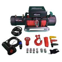 13500 Lb Capacity Synthetic Rope Car Electric Winch 12 Volt DC Powered