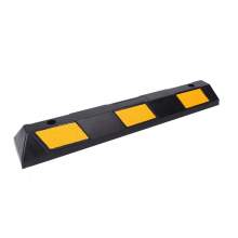 36"L Black with Yellow Stripes Parking Curb Rubber Parking Stop