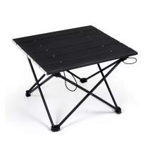 Ultralight Aluminum Folding Outdoor Camping Table 3 Size Small Black