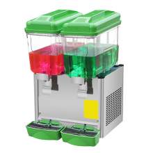 2x5 Gal  Double Tanks Commercial Cooling Juice Dispenser for Orange Juice, Apple Juice and other Beverage Green Color