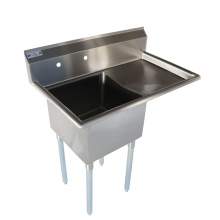 50 1/2" 18-Ga SS304 One Compartment Commercial Sink Right Drainboard