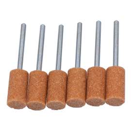 3/8" (D) x 3/4" (T), W177, Cylinder End, Vitrified Aluminum Oxide Mounted Points, Abrasive, 6 Pcs, Made In Taiwan