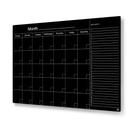 Floating Glass Calendar Blackboard - 35 x 47 - Magnetic - Black