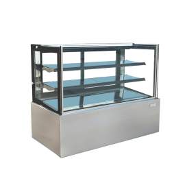 72 in. Square Glass Refrigerated Bakery Display Case Two Adjustable Shelves