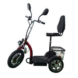 3-wheel Mobility Scooter Foldable Large-capacity Basket Red Black Small Travel Scooter