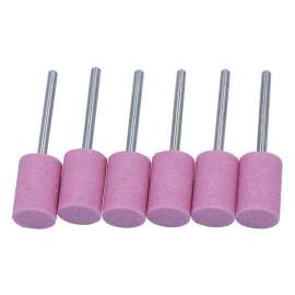 1/2"  (D) x 3/4" (T), W186, Cylinder End, Vitrified Aluminum Oxide Mounted Points, Abrasive, 6 Pcs, Made In Taiwan