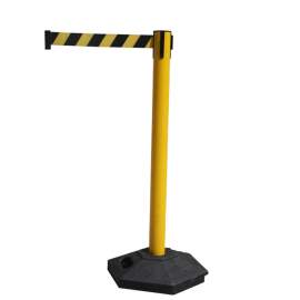 Crowd Control Stanchion 36"H Yellow Post with 10' Yellow Black Base