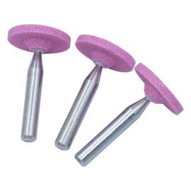 1" (D) x 1/8" (T), W215, Cylinder End, Vitrified Aluminum Oxide Mounted Points, Abrasive, 3 Pcs, Made In Taiwan