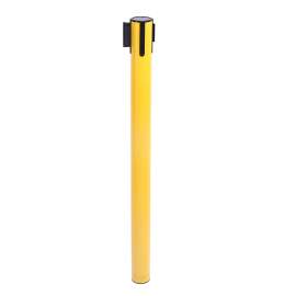 36"H Retractable Belt Barrier Stanchion Yellow Post for Crowd Control