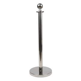 Ball Top Stainless Post Stanchion With Flat Base 37" Rope-Style